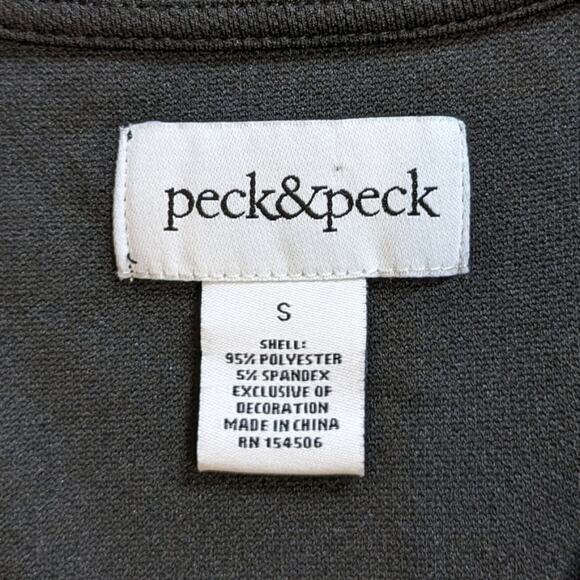 Peck & Peck floral print tunic black long sleeved size S - Picture 6 of 8